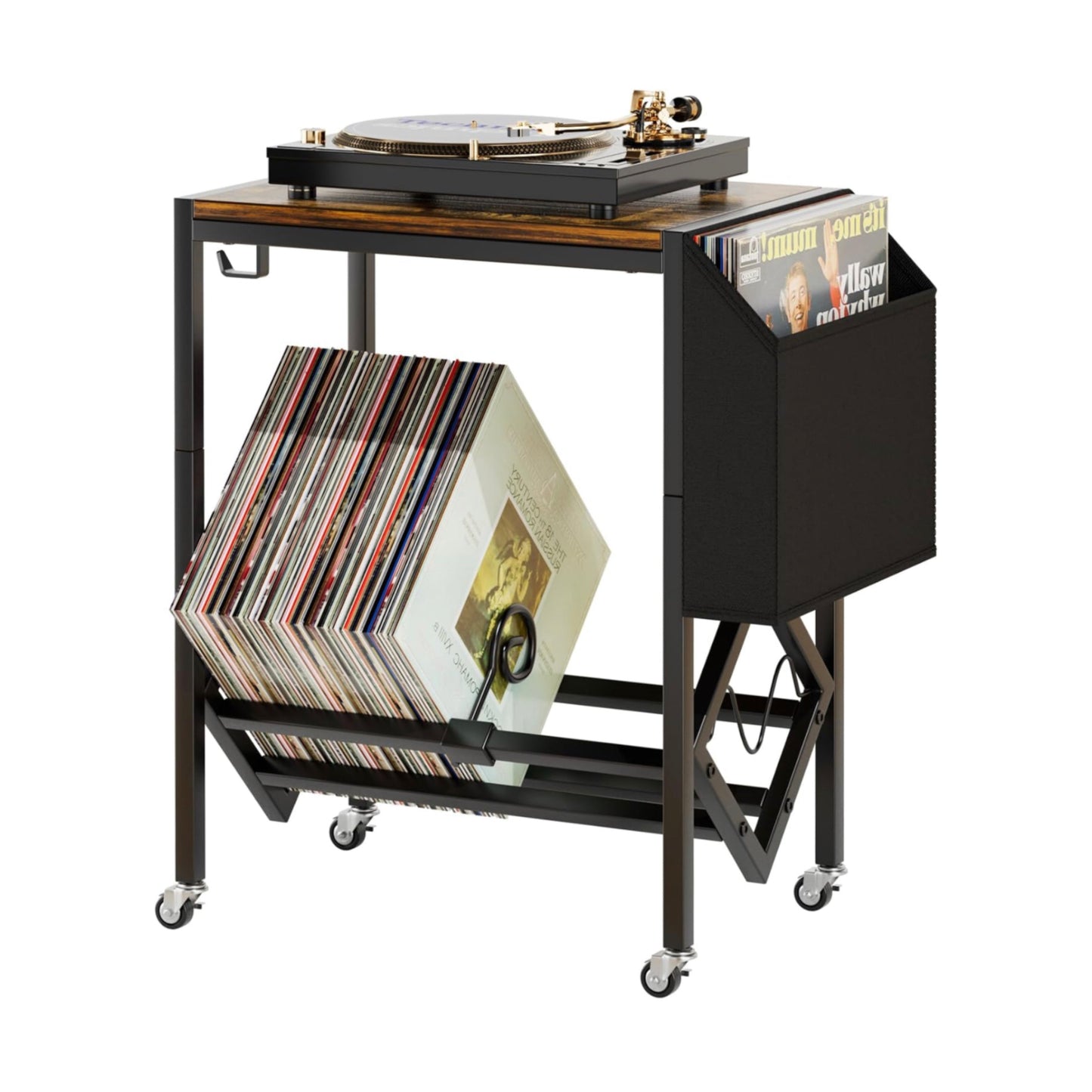 Record Player Stand with Wheels