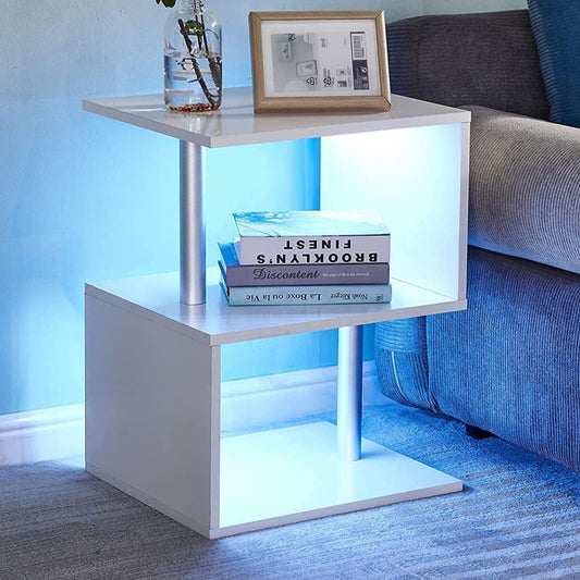 White LED Side Table