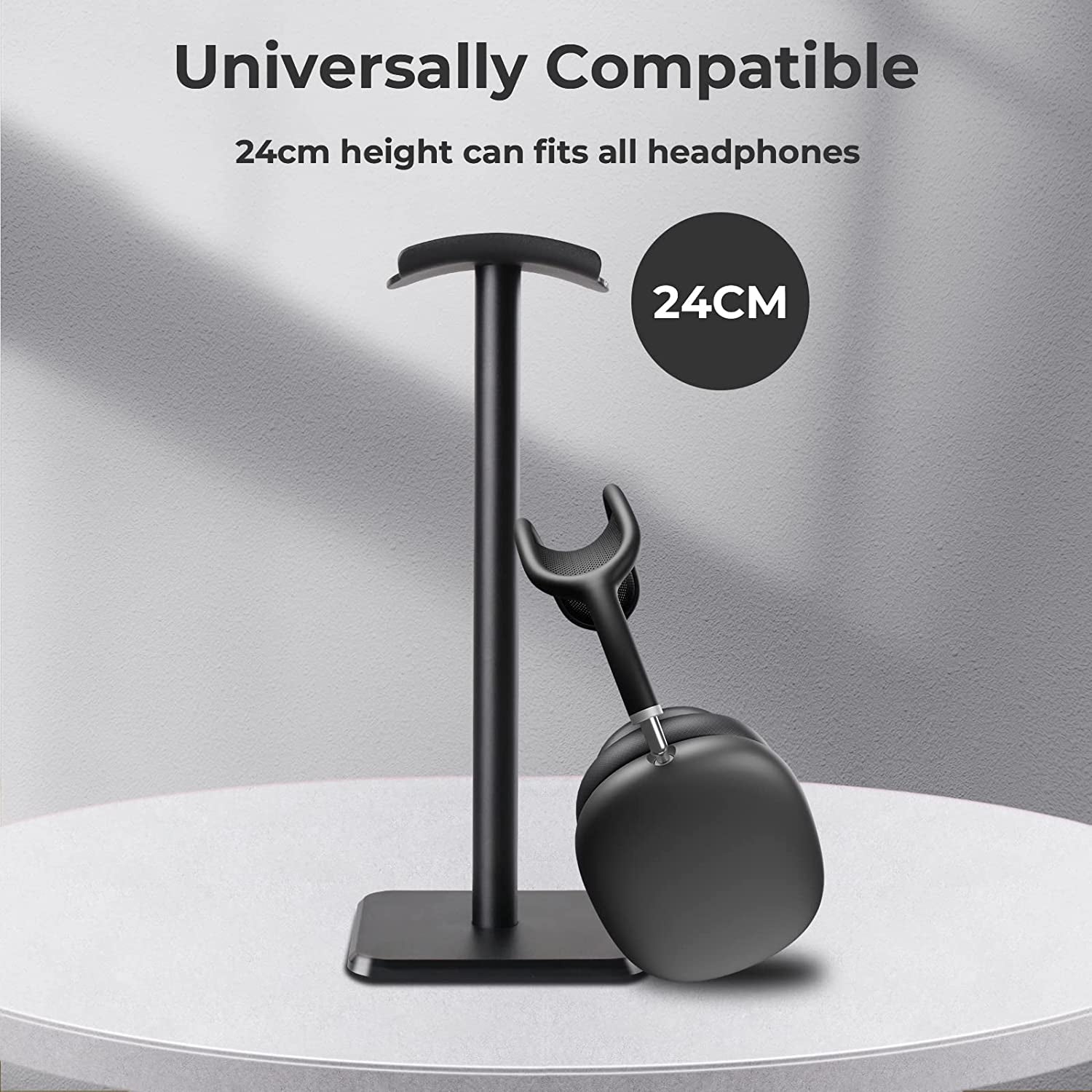 Headphones Stand [Weighted Base & Taller Height] Headset Holder Stand, Universal Headset Desk Hook for All Gaming Headset/Desktop Earphones