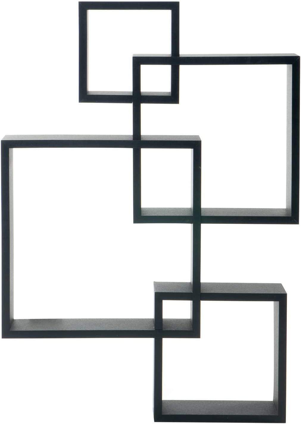 Floating Shelves | Black | Wall Mounted Interlocking Cube Design | Shelves for Wall | Wall Shelves for Bedroom, Living Room, Bathroom & Kitchen | Floating Shelf | Wall Shelf for Décor