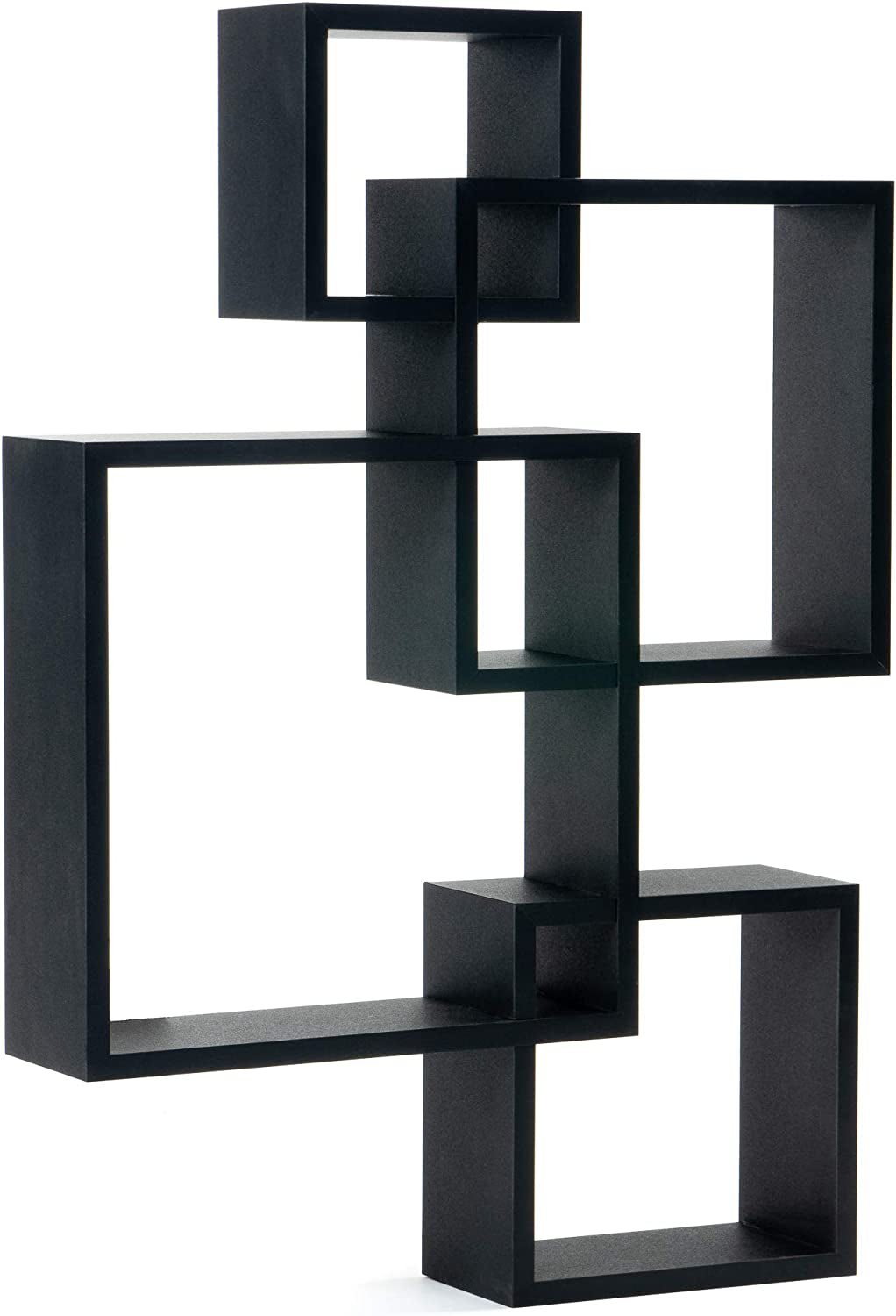 Floating Shelves | Black | Wall Mounted Interlocking Cube Design | Shelves for Wall | Wall Shelves for Bedroom, Living Room, Bathroom & Kitchen | Floating Shelf | Wall Shelf for Décor