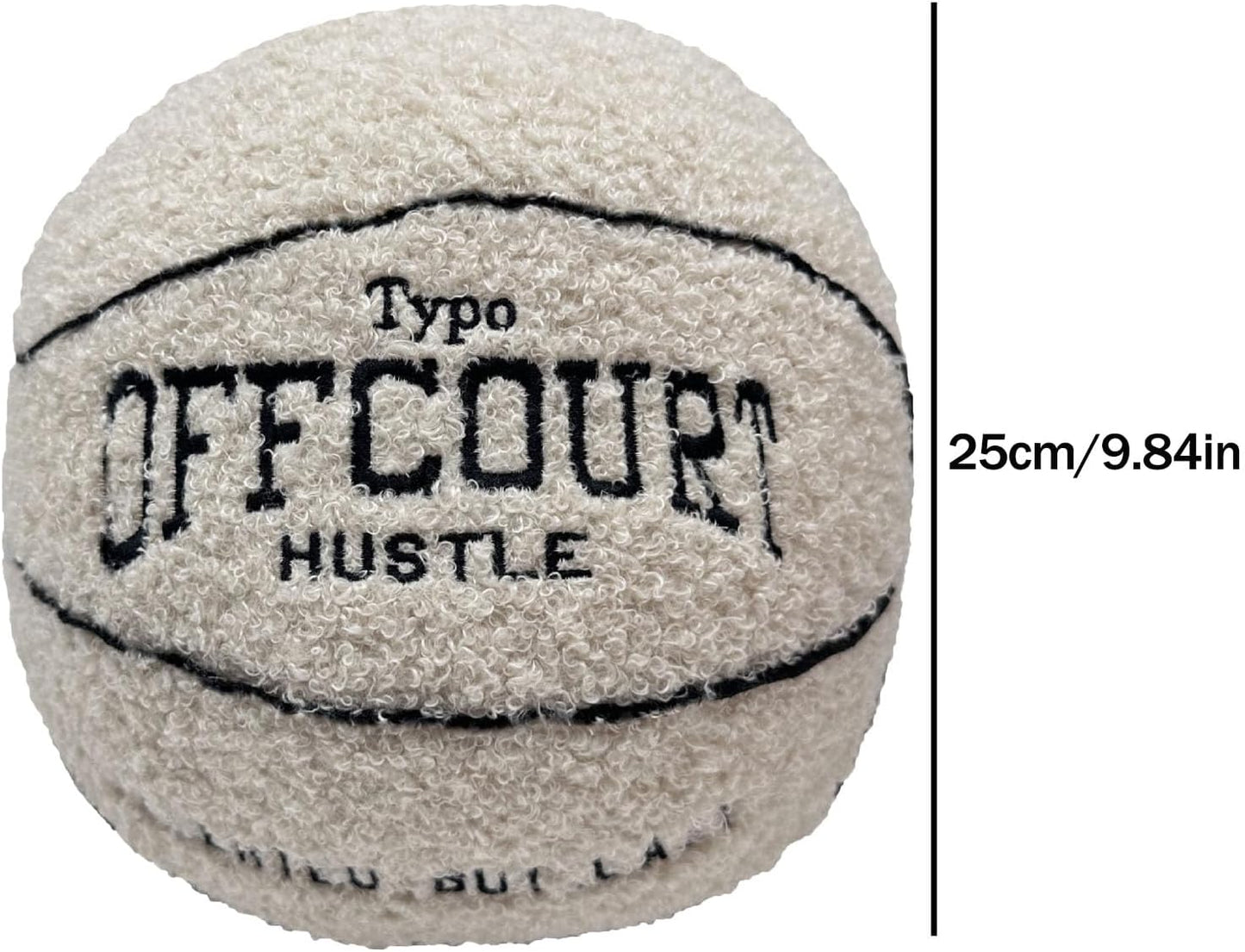 Offcourt Basketball Pillow, 25Cm/9.5In New Funny Ball Shaped Throw Pillows Room Decoration, Soft Basketball Plush Pillow, 3D Ball Shaped Throw Pillows Gift, for Girls or Boys