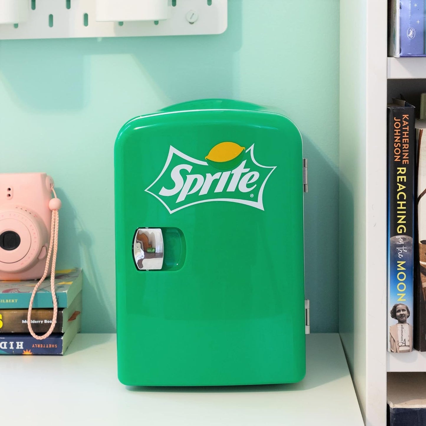 Coca Cola SP04 AZ Sprite 4L 6 Can Portable Cooler/Warmer, Compact Personal Travel Mini Fridge for Snacks Lunch Drinks Cosmetic, Includes 12V and AC Cords,Desk Accessory (Green)